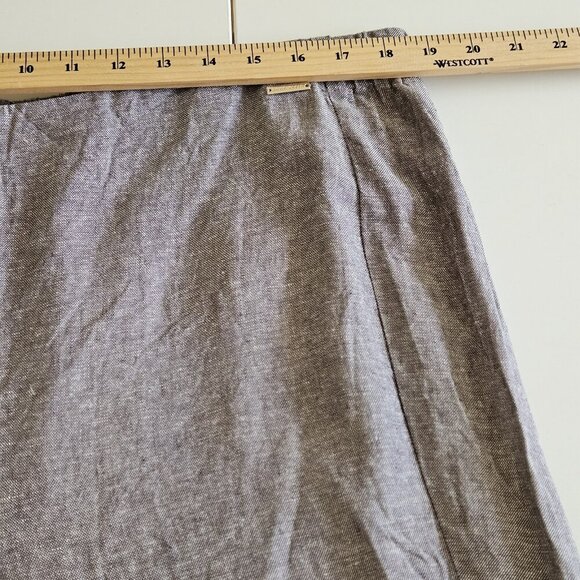Anne Klein Pants Women XL Gray Pull On Cropped Linen Blend Office Capsule Mature - Picture 5 of 16